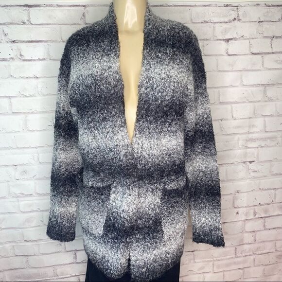 Rachel Zoe Dye Striped Open Cardigan with pockets - Picture 3 of 8